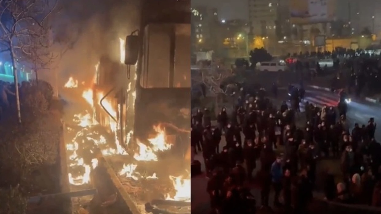 Ndërtesa në flakë, të shtëna me armë – pamje nga protestat në Iran