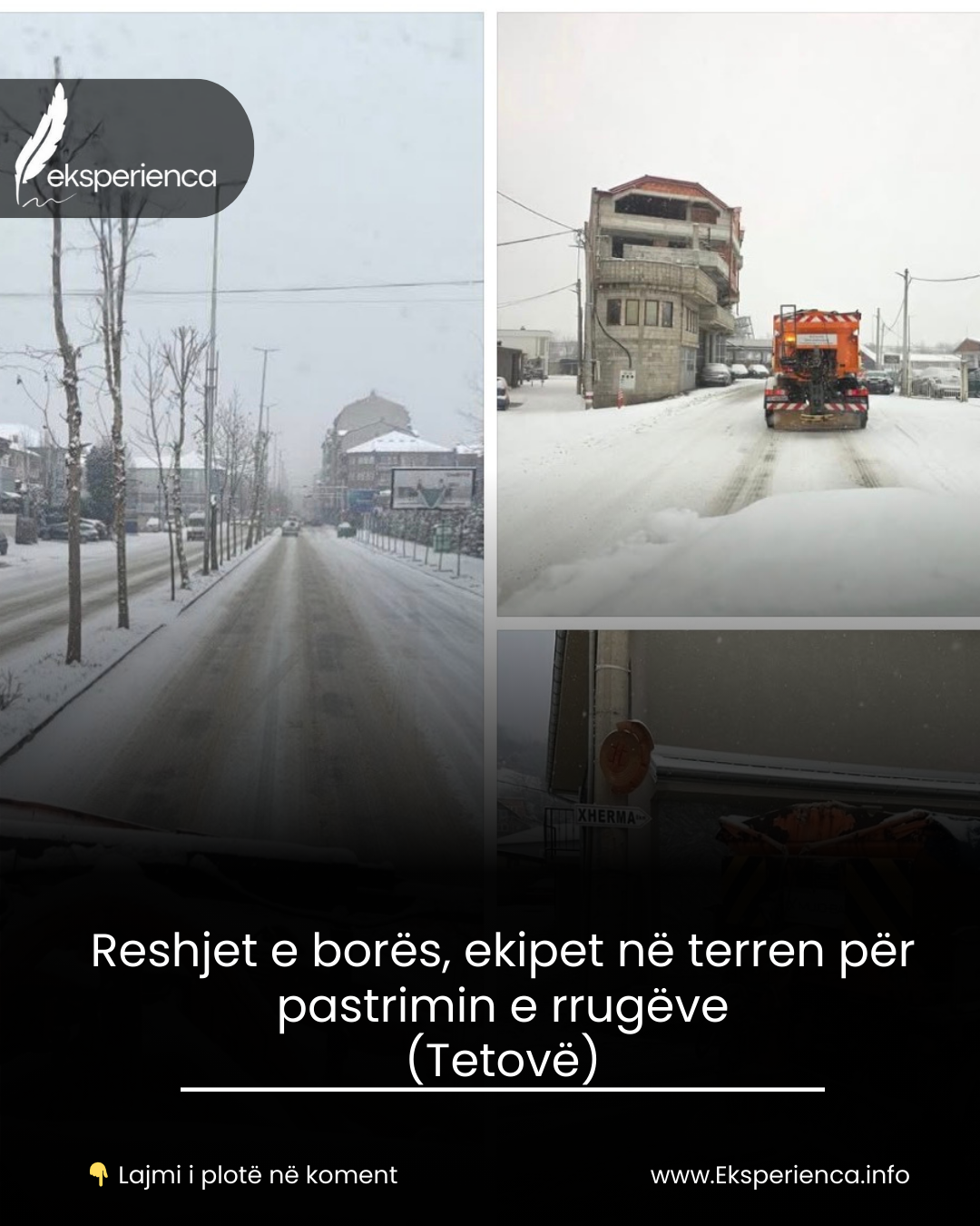 Tetovë :Reshjet e borës, ekipet në terren për pastrimin e rrugëve